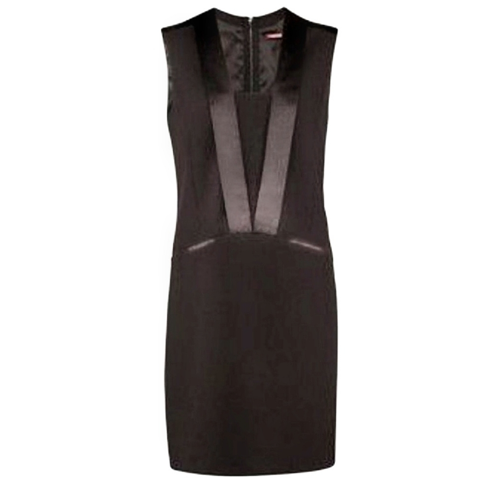 Noir Comptoir des Cotonniers $200💃 Small Tuxedo Satin Trim Mini Dress French👗